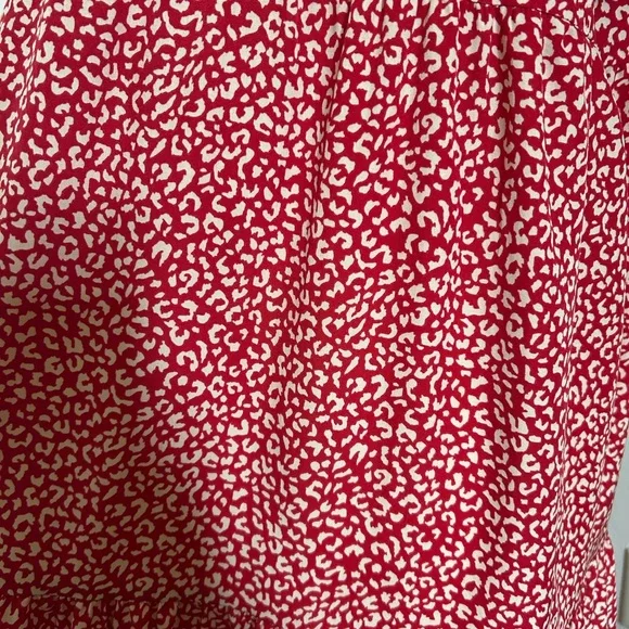 Red and White Tiered Puff Sleeve Maxi Sundress Size L - Picture 3 of 9